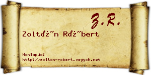 Zoltán Róbert névjegykártya